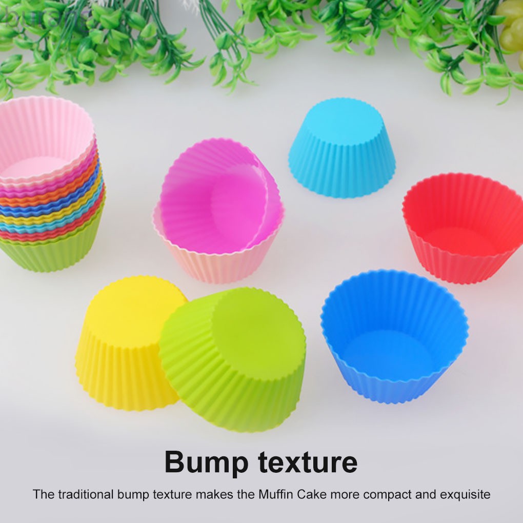 Bộ 10 Cốc Silicone Tròn Làm Bánh Cupcake
