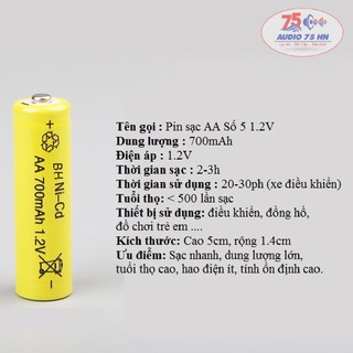 Bộ Vỉ 04 viên Pin AA Ni-Cd 1.2V 700mAh, có thể sạc nhiều lần và bộ sạc pin USB Charger loại tốt