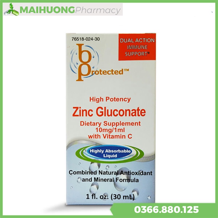 B Protected ZinC Gluconate , giúp hỗ trợ nâng cao sức đề kháng, tăng cường sức khỏe.