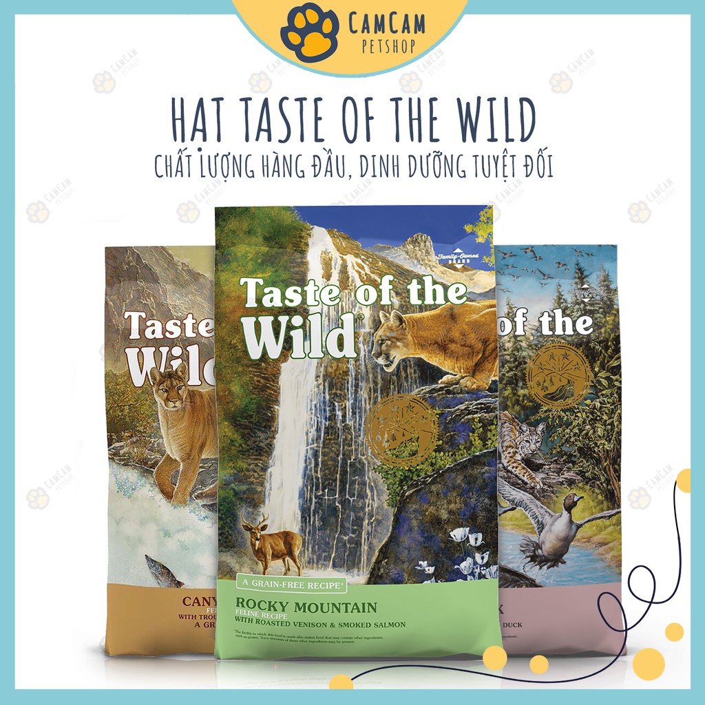 Thức ăn hạt cho mèo Taste Of The Wild - Thức ăn khô đa đạm cho mèo, Hạt Taste Of The Wild dành cho mèo mọi lứa tuổi