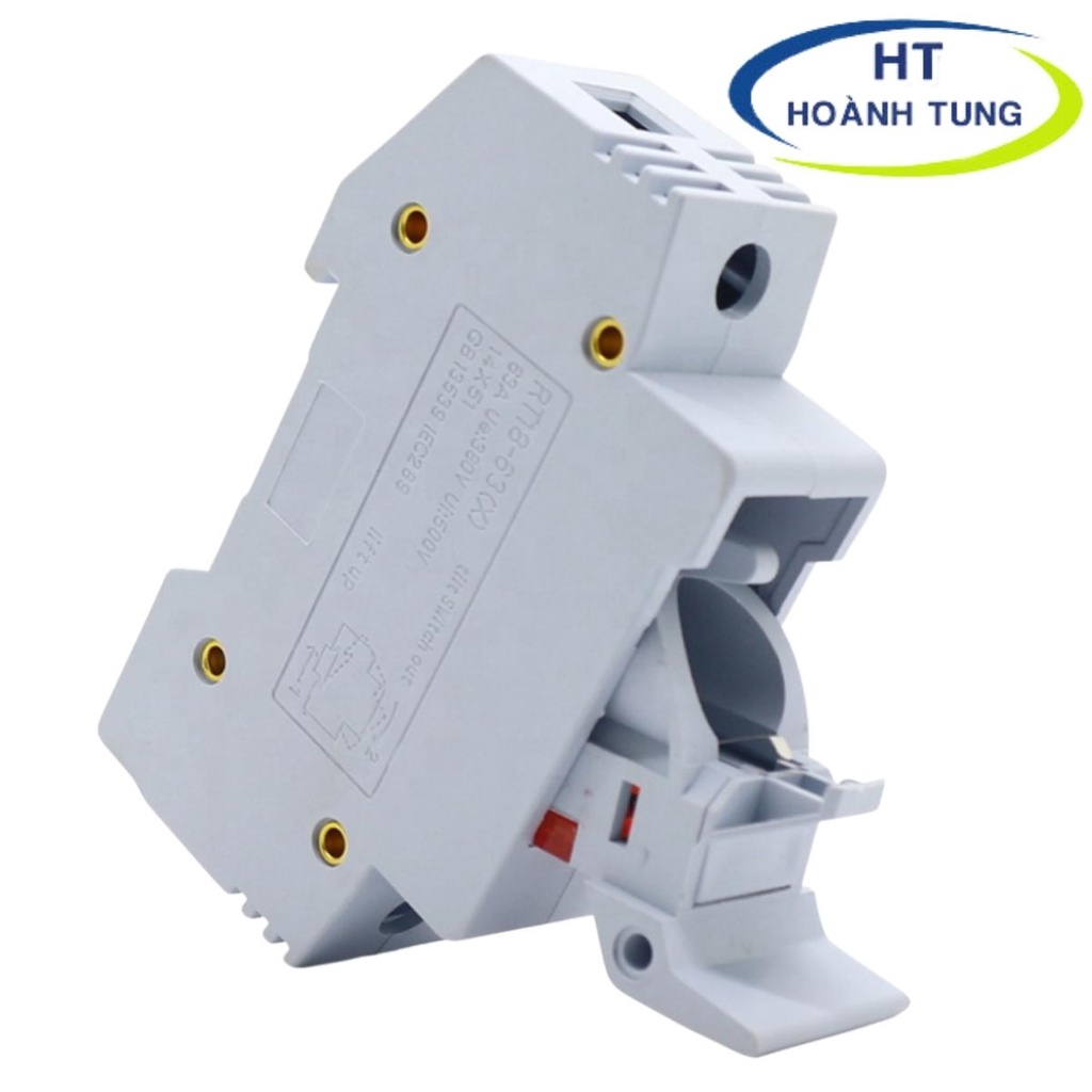 Bộ đế cầu chì sứ RT18-63X có đèn loại 1 pha bao gồm vỏ chì và ruột chì sứ bảo vệ quá dòng, quá tải hệ thống điện