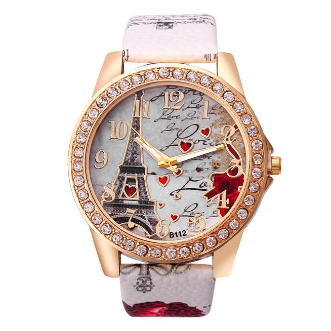 Tower Pattern Watch Women 2021 Luxury Gold Watch Stainless Steel Rhinestone Women's Watches Ladies Watch Clock