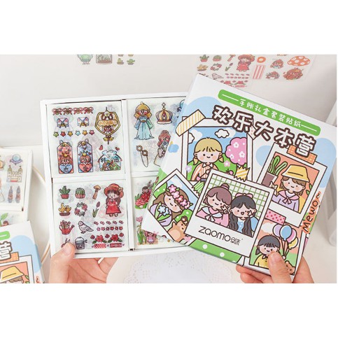 Set 5 tấm, tờ sticker DIY washi tape, cute dán trang trí, làm sổ handmade, không trùng hình