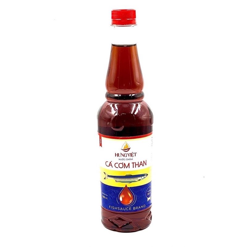 Nước Mắm Cá Cơm Than Hưng Việt chai 900ml Độ Đạm 20