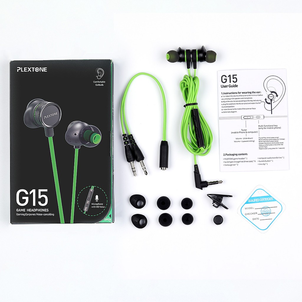 Tai nghe gaming nhét tai Plextone G15 phiên bản 2020 - Chuyên game - có mic, chống ồn