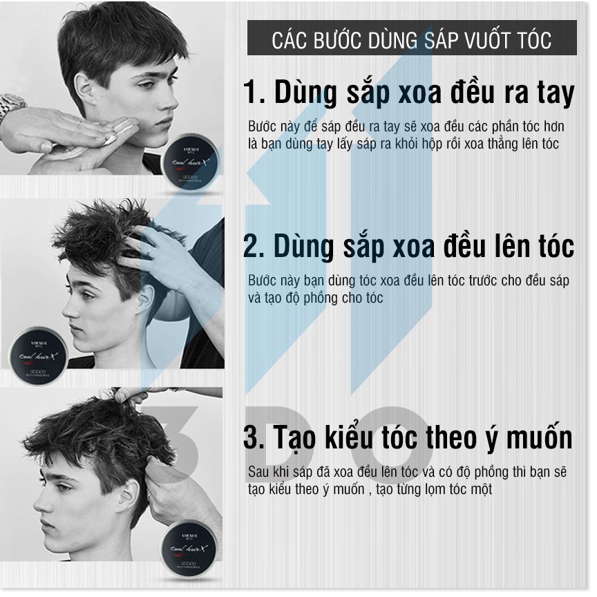 Sáp vuốt tóc nam khô sáp tạo kiểu tóc nam Cool Hair X Vikada  giữ nếp cực tốt không mùi bóng nhờn dòng sáp clay cứng