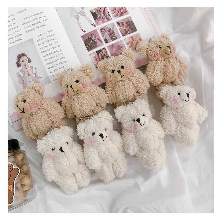 Móc khóa đính phụ kiện hình gấu bông búp bê dễ thương