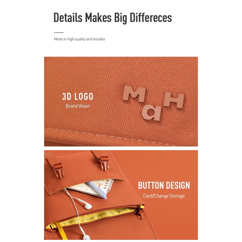 Ba lô đi học MAH nhỏ nhiều màu sắc tùy chọn thời trang dễ thương đơn giản