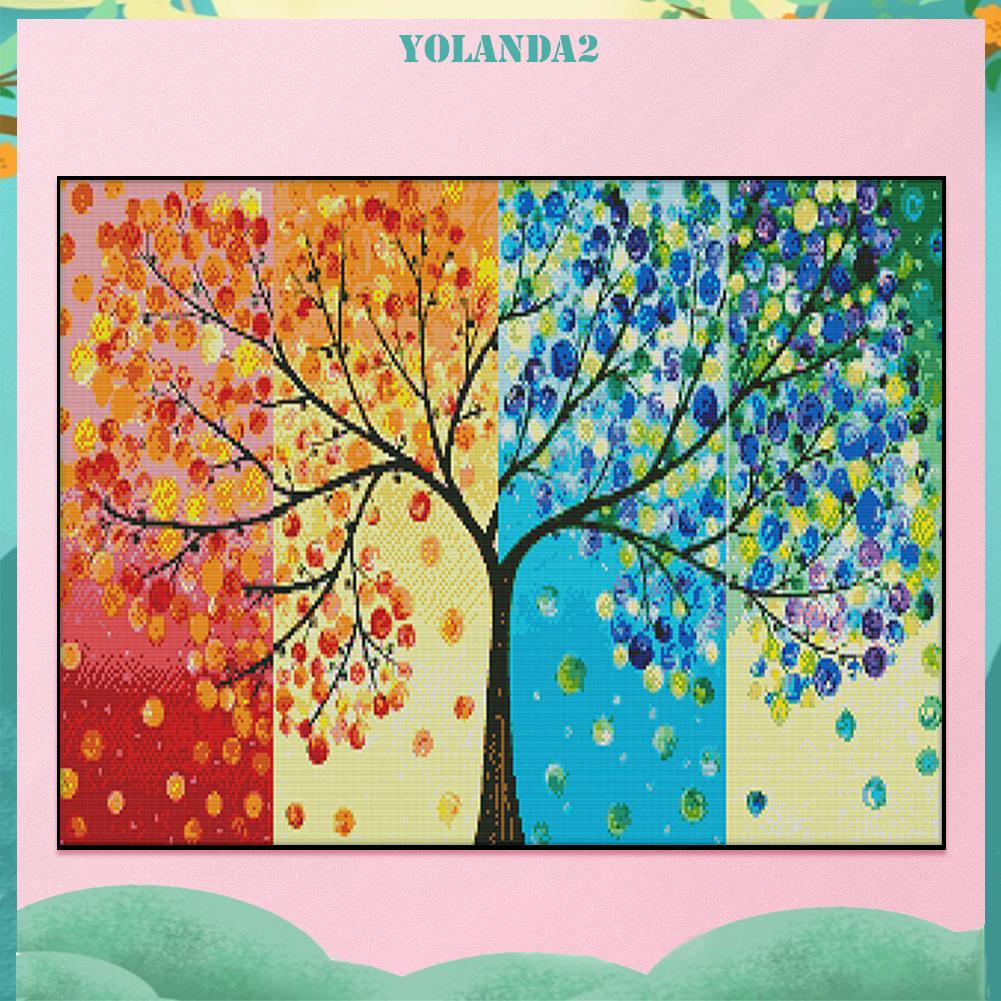 Toàn Bộ Bộ Tranh Thêu Chữ Thập Tự Làm 14CT Hình Cây May Mắn