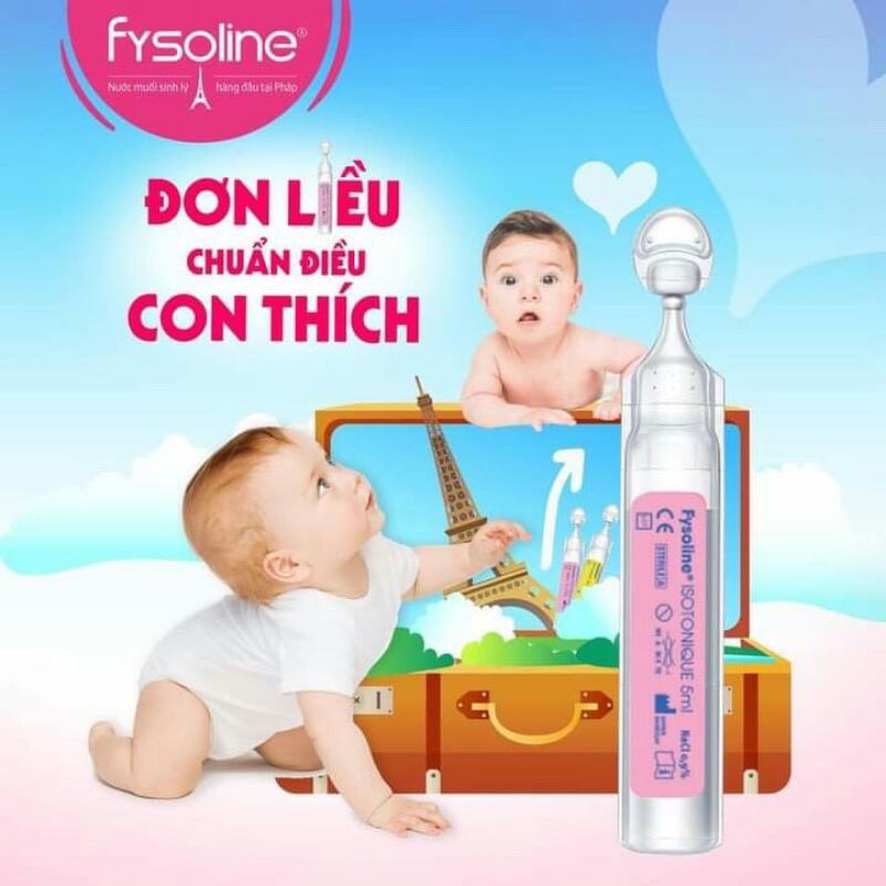 Fysoline - Nước muối sinh lý Pháp - Vệ sinh mắt, mũi, miệng cho bé