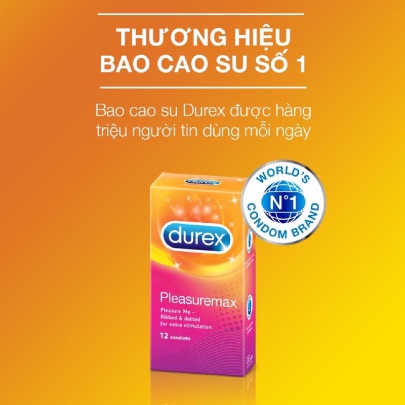 Bao cao su Durex Pleasuamax gân , gai hộp 12 chiếc