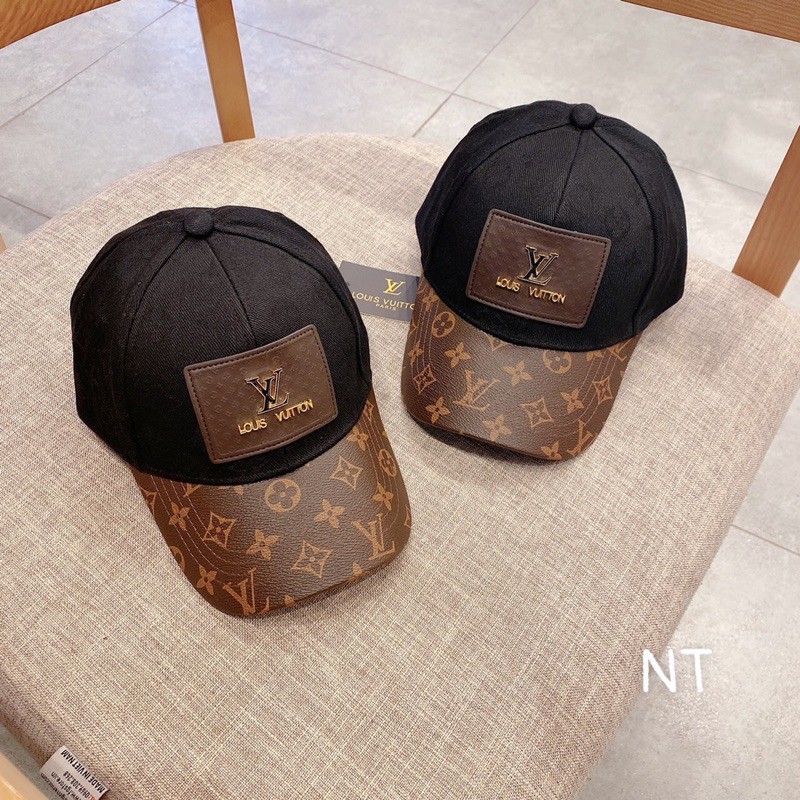 Nón lưỡi trai LV pha da hoa nâu tagmac đẹp form mũ khỏi bàn na