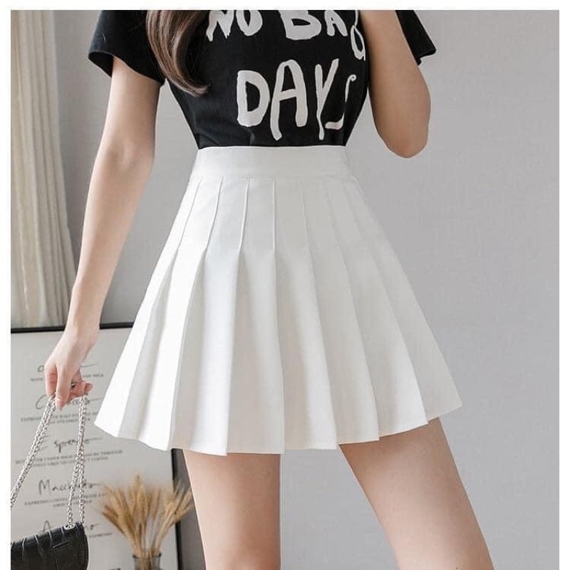 Chân váy tennis xếp ly ngắn chữ A lưng cao chất vải dầy dặn trẻ trung năng động