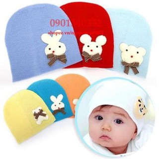 🎯khuyến mãi 99k-🎯 combo 3 nón len đính gấu giữ ấm cho bé dưới 12 tháng