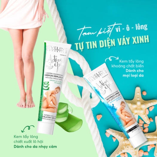 Kem tẩy lông Eveline Active Depil 3 loại dành cho mọi loại da 125ml