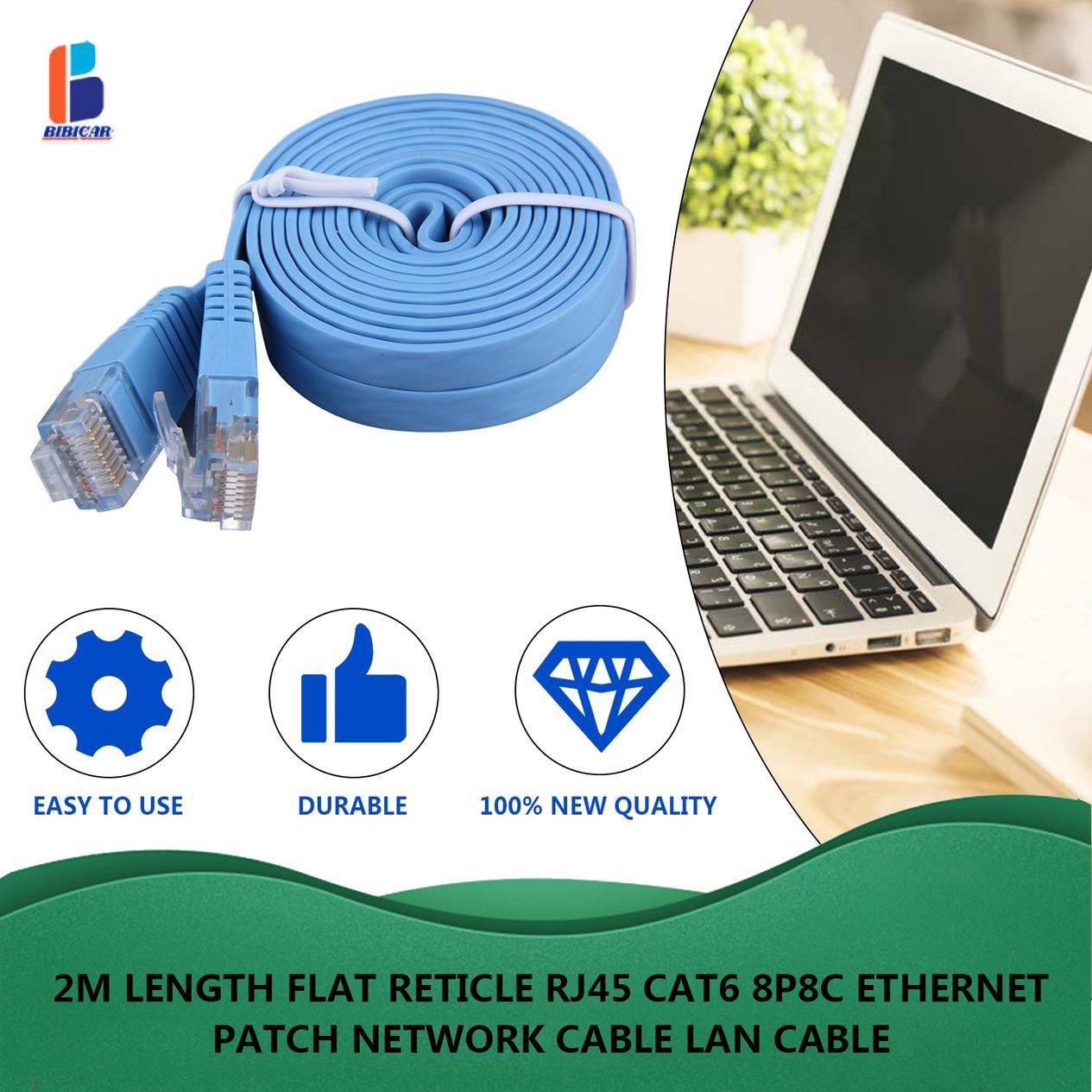 2m Dây Cáp Mạng Ethernet Dẹt Rj45 Cat6 8p8c