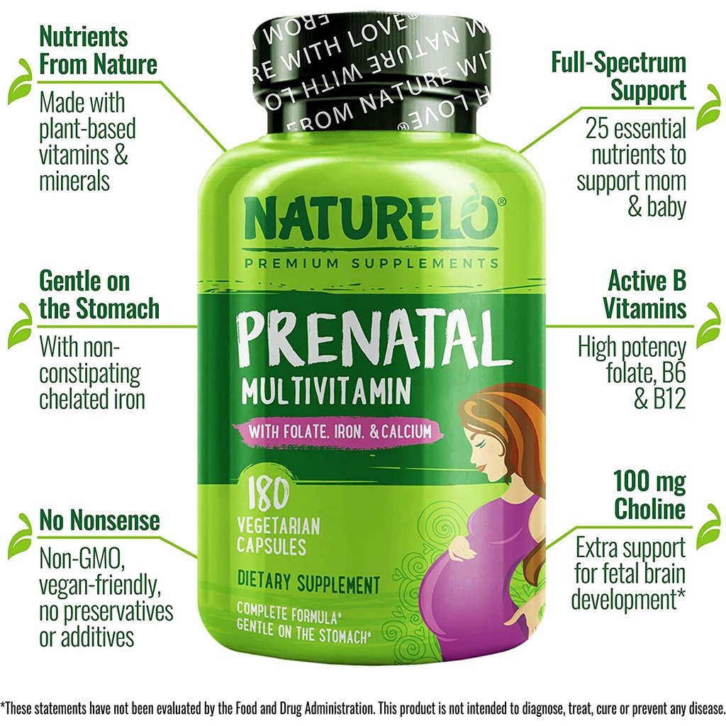 Vitamin Khoáng Chất Cho Mẹ Bầu 180 Viên - Folate 800mcg - D3 K2 - Naturelo - Garden Of Life - Prenatal