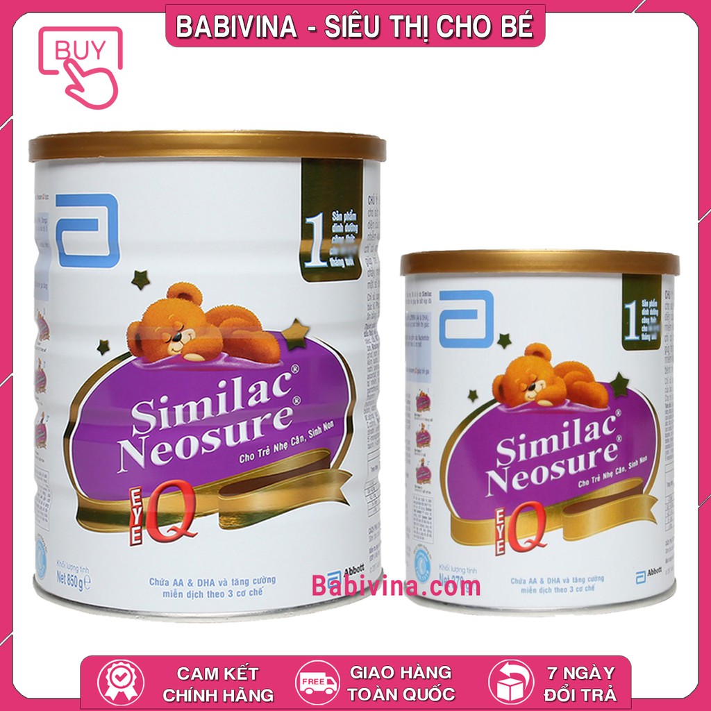 [CHÍNH HÃNG] Sữa Similac Neosure 370g - 850g | Date Mới Nhất - Giá Tốt Nhất | Babivina