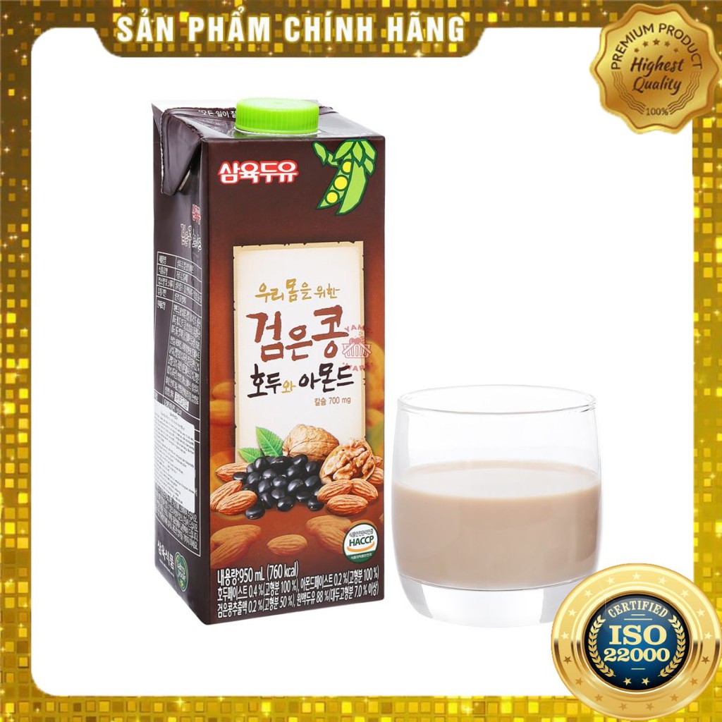 Sữa Đậu Đen Óc Chó Hạnh Nhân Samyook Foods Hộp 950ML