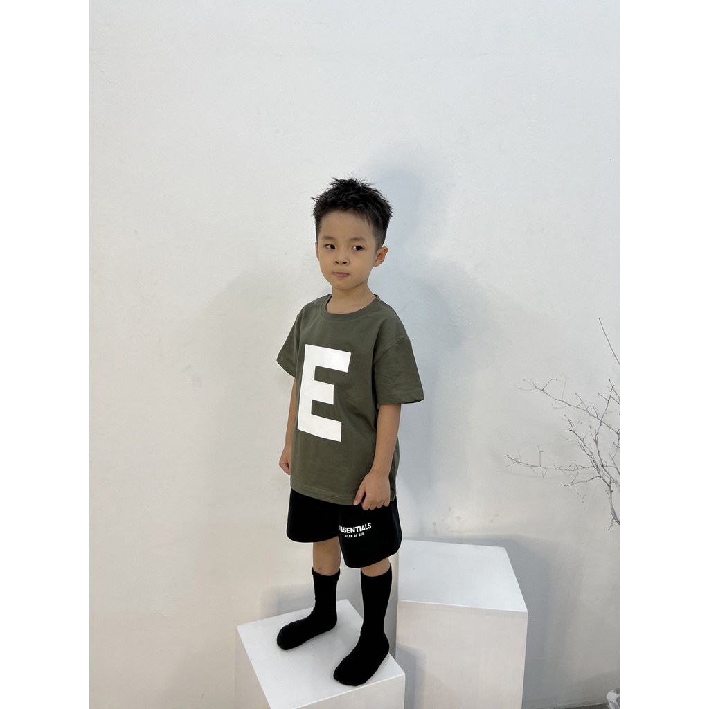 Áo ESSENTINAL E XANH ngắn tay dành cho bé chất cotton thoáng mát SETTH08