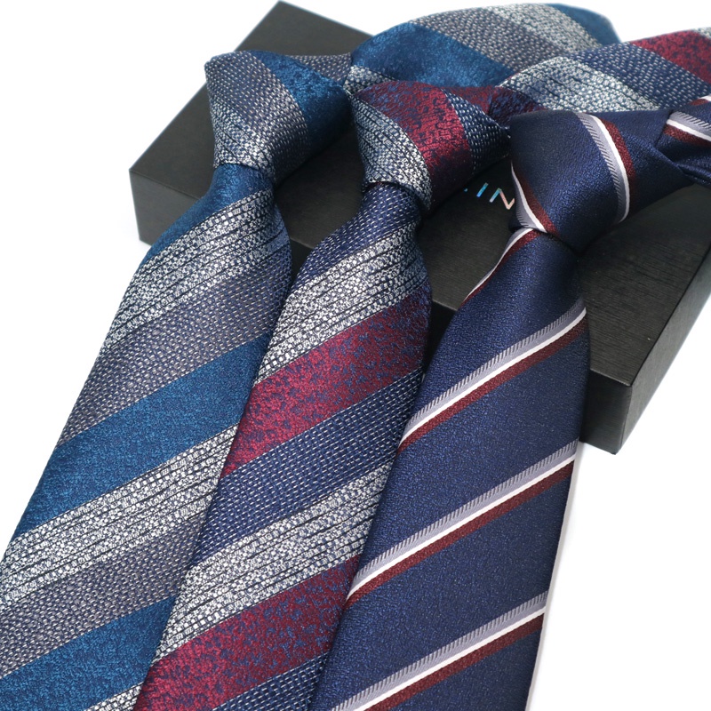 Cà Vạt 7CM Họa Tiết Sọc Chấm Bi Phong Cách Vintage Sang Trọng Cho Nam