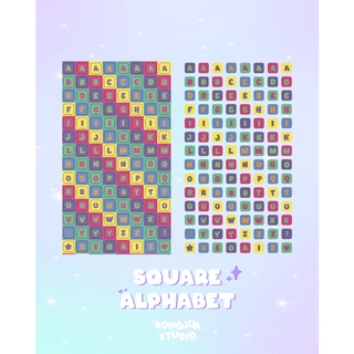 Bongjua | Square Alphabet - Nhãn dán bảng chữ cái ô vuông