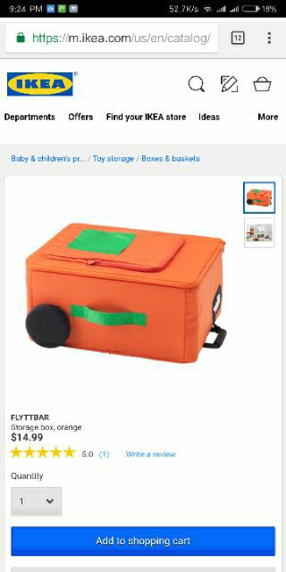 Hộp đựng hình vali kéo IKEA FLYTTBAR