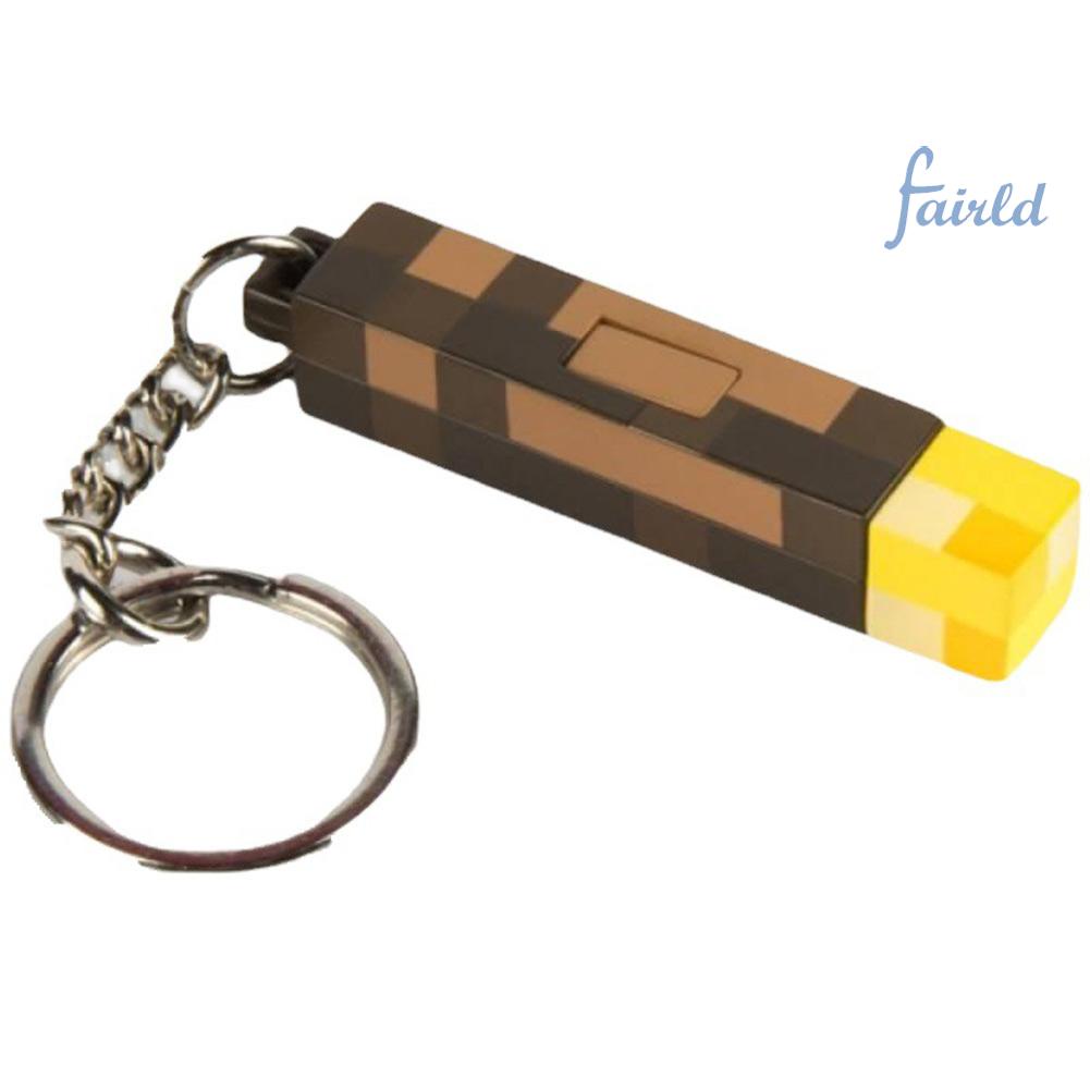 Móc Khóa Đèn Pin LED Phong Cách Game Minecraft