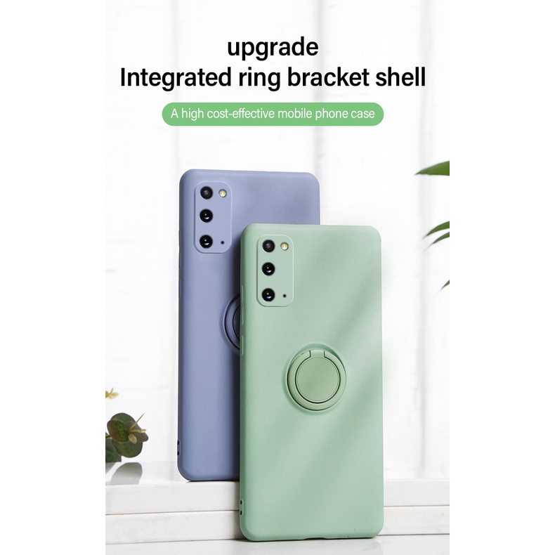 Ốp Lưng Silicone Mềm Siêu Mỏng Có Vòng Nhẫn Từ Tính Cho Samsung Galaxy S9 S8 Plus