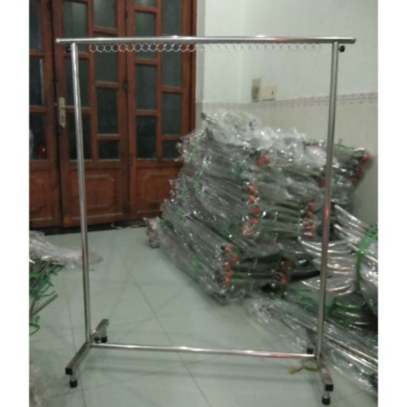 Sào đơn phơi quần áo, Cây treo Inox phi 25 - Khoen, Trơn