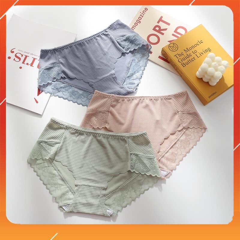 Quần lót nữ su cao cấp nhẹ tênh thoáng mát kháng khuẩn viền ren hoa Q2255