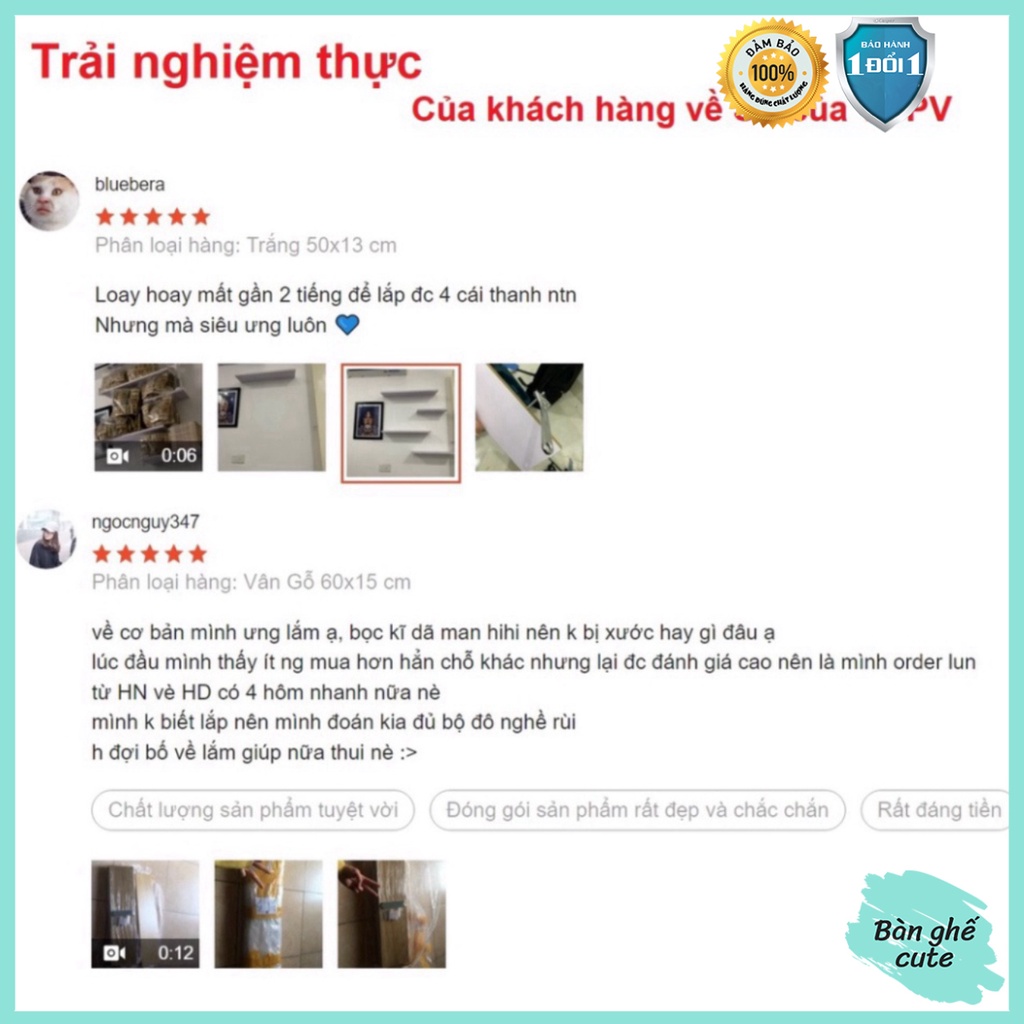 Bộ 3 kệ gỗ treo tường decor TopV giá trang trí bằng thanh gỗ ngang gắn tường mini phòng khách phòng ngủ Bàn ghế cute