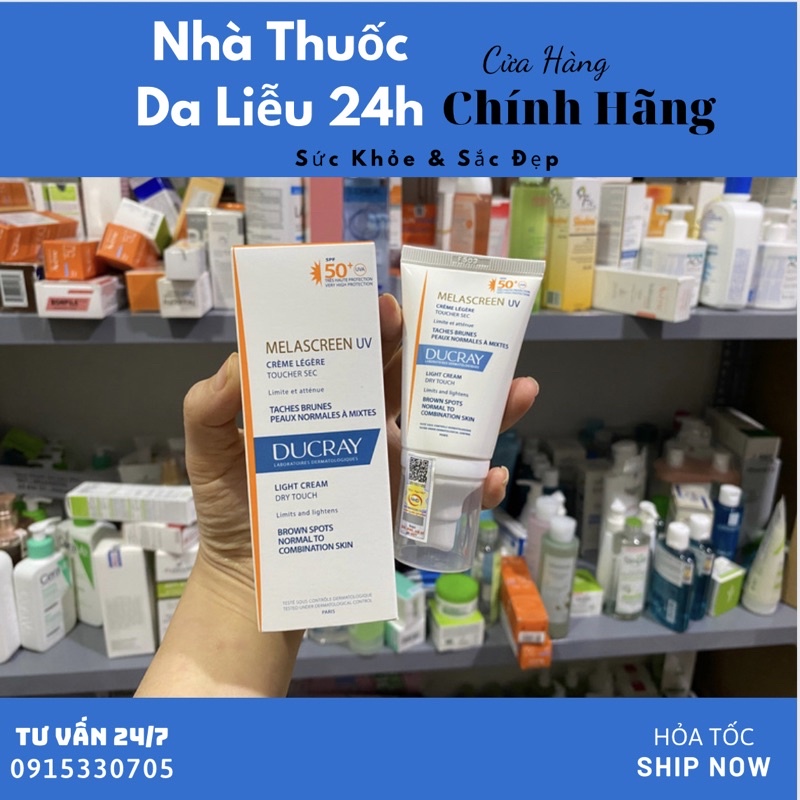 CHÍNH HÃNG Kem chống nắng Ducray Melascreen UV Light Cream SPF 50+ 50ml