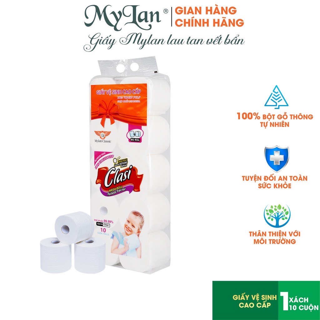 Giấy vệ sinh Clasi em bé Mylan 4 lớp có lõi