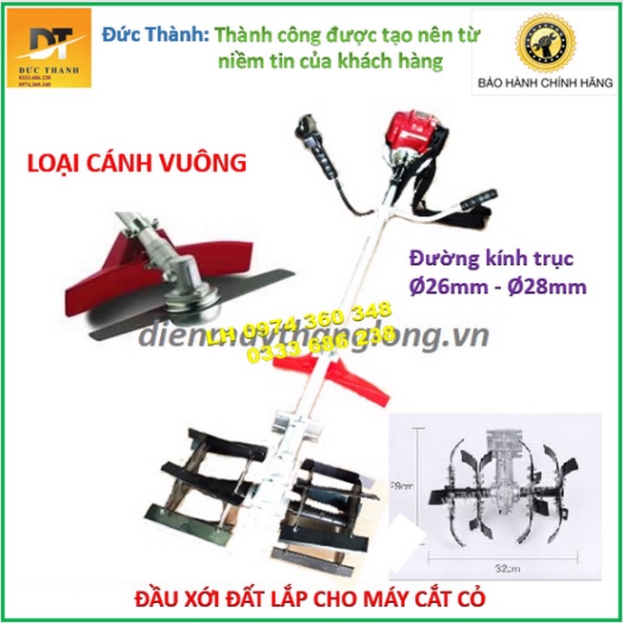 Siêu hot Đầu xới đất cánh chéo. Dùng cho máy căt cỏ