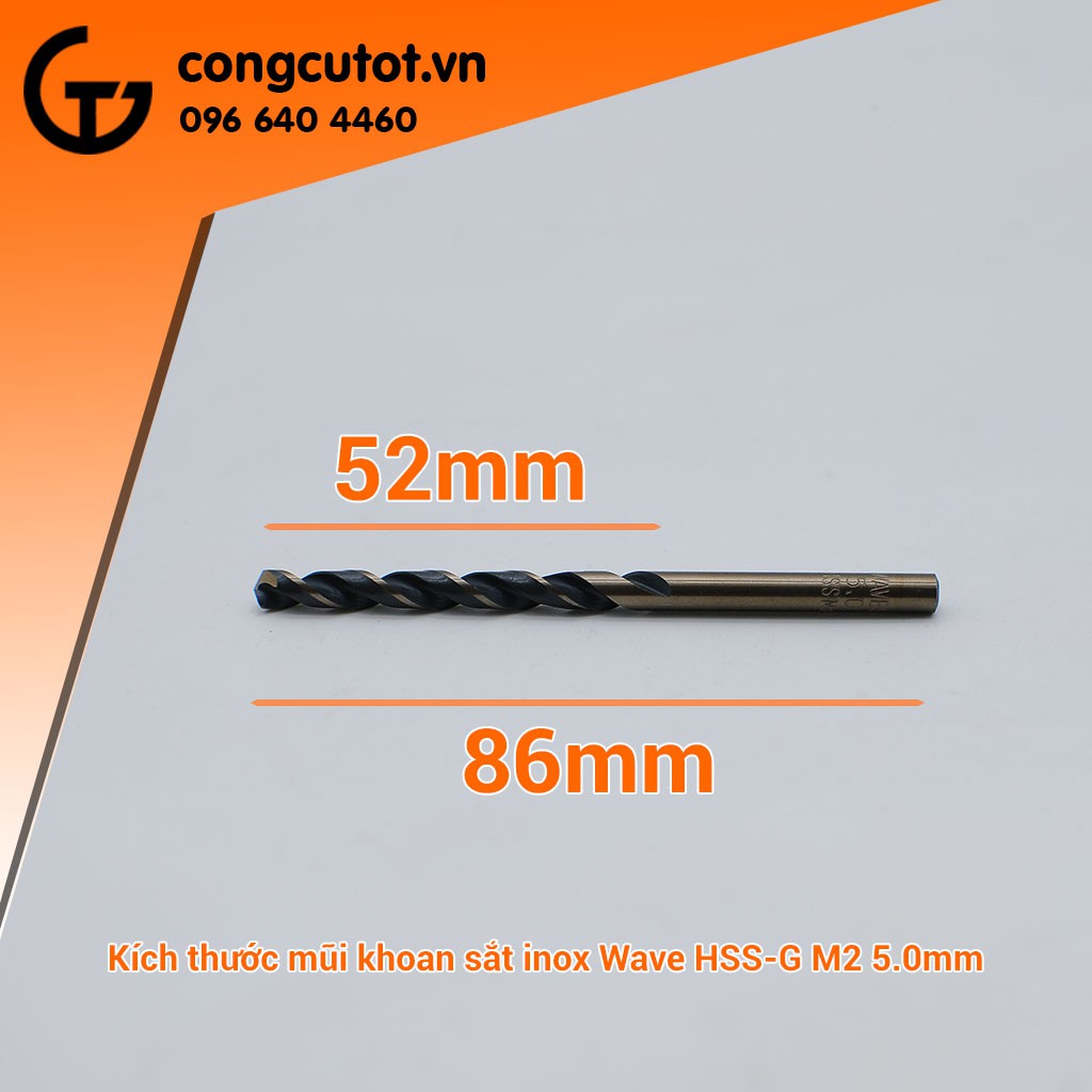 Mũi khoan sắt inox Waves  HSS-G M2(∅4.0-5.5)