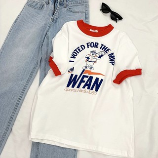 [Thanh lý lỗ] Áo phông cotton viền đỏ