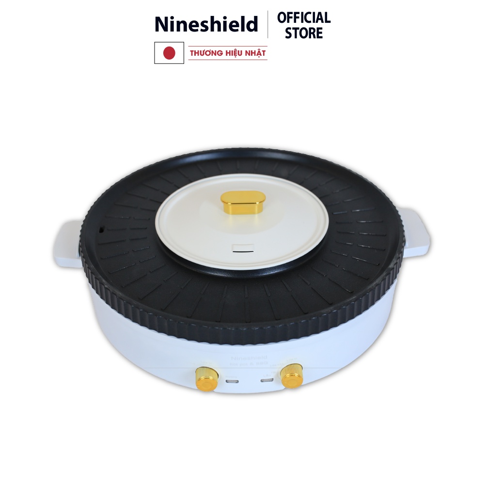 Bếp nướng điện Nineshield KB518 loại to 51cm - Bếp lẩu nướng đa năng 2 trong 1 tiện lợi - Chống dính - Hàng chính hãng