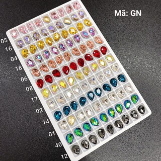 [Đá đính móng ][Đá nail ] đá khối chân vàng giọt nước 10v