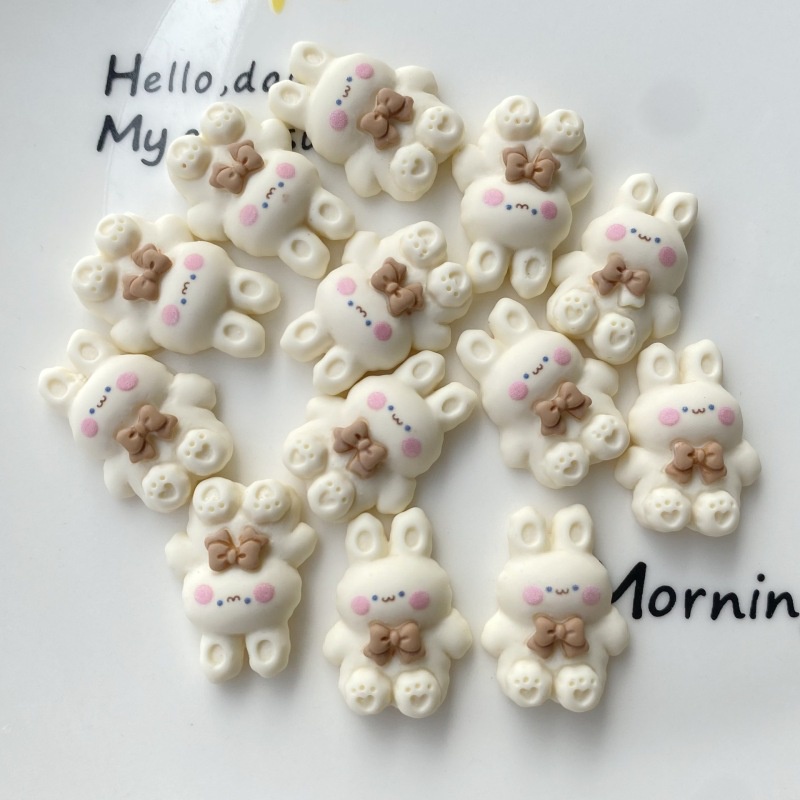 Phụ Kiện Kẹp Tóc / Điện Thoại Hình Gấu / Thỏ Bằng Nhựa Resin Nhiều Màu Diy