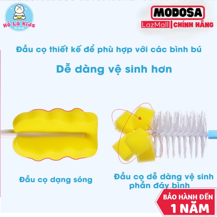 Bộ Cọ Bình Sữa Vouller Bọt Biển 6 Chi Tiết, Cọ Mút Xốp Rửa Bình, Núm Bình Cho Bé Hồ Lô Kids