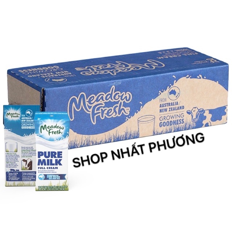 THÙNG 24 HỘP SỮA TƯƠI TIỆT TRÙNG NGUYÊN KEM MEADOW FRESH (200ML)