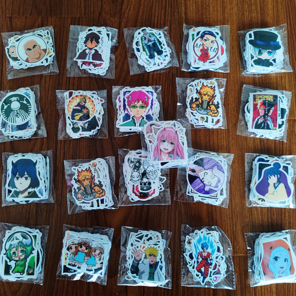 Bộ 400 Miếng Dán Trang Trí Điện Thoại Họa Tiết anime Nhật Bản