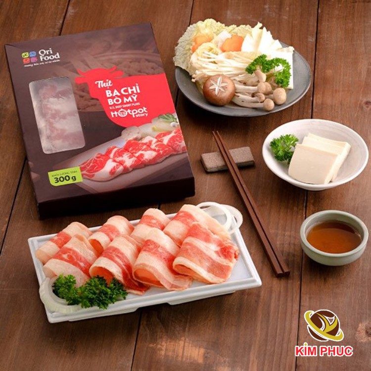 Thịt ba chỉ bò Mỹ Hotpot Story OriFood - 300gr