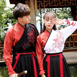 Set cổ trang Hanfu Wei Jin truyền thống nguyên bản, hán phục võ thuật