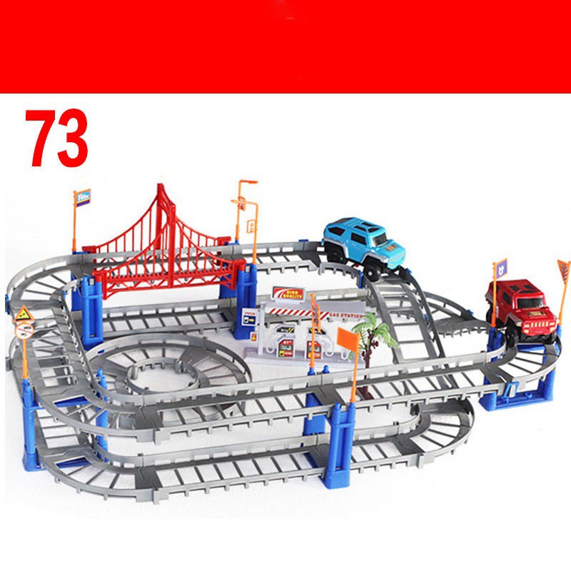 BỘ ĐỒ CHƠI TRẺ EM BỘ ĐỒ LẮP GHÉP ĐƯỜNG RAY OTO XE LỬA 2 TẦNG