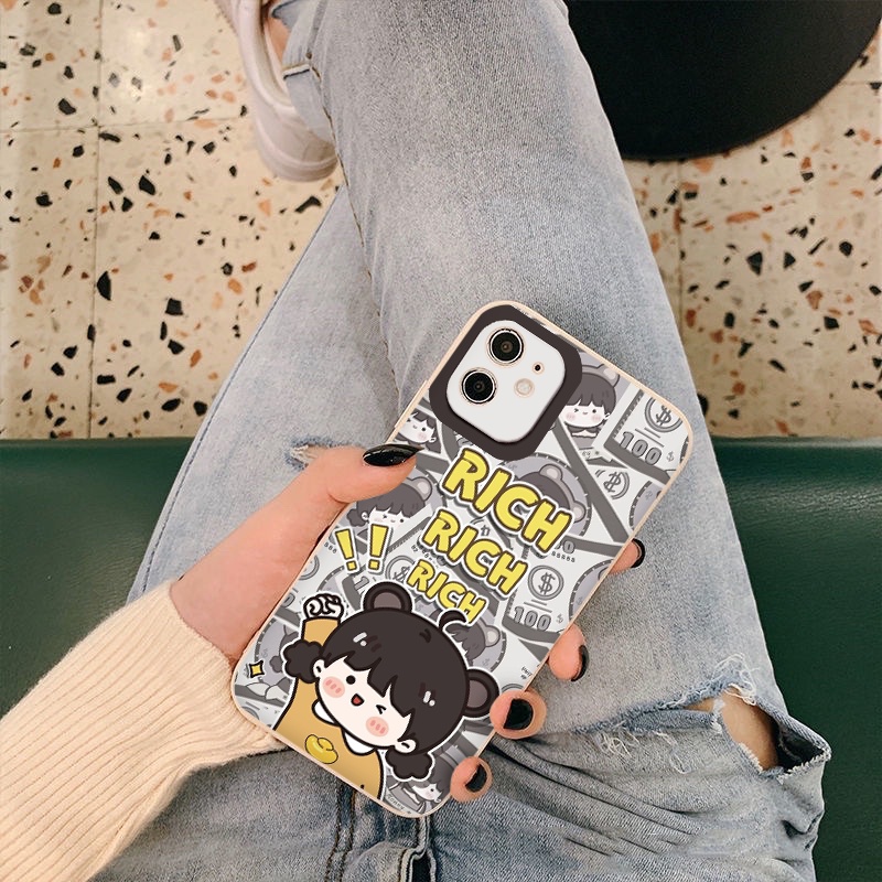 Ốp Iphone Bé gái đô la Rich! siêu đáng yêu ốp lưng iphone cạnh vuông đủ mã từ 6 đến 13promax