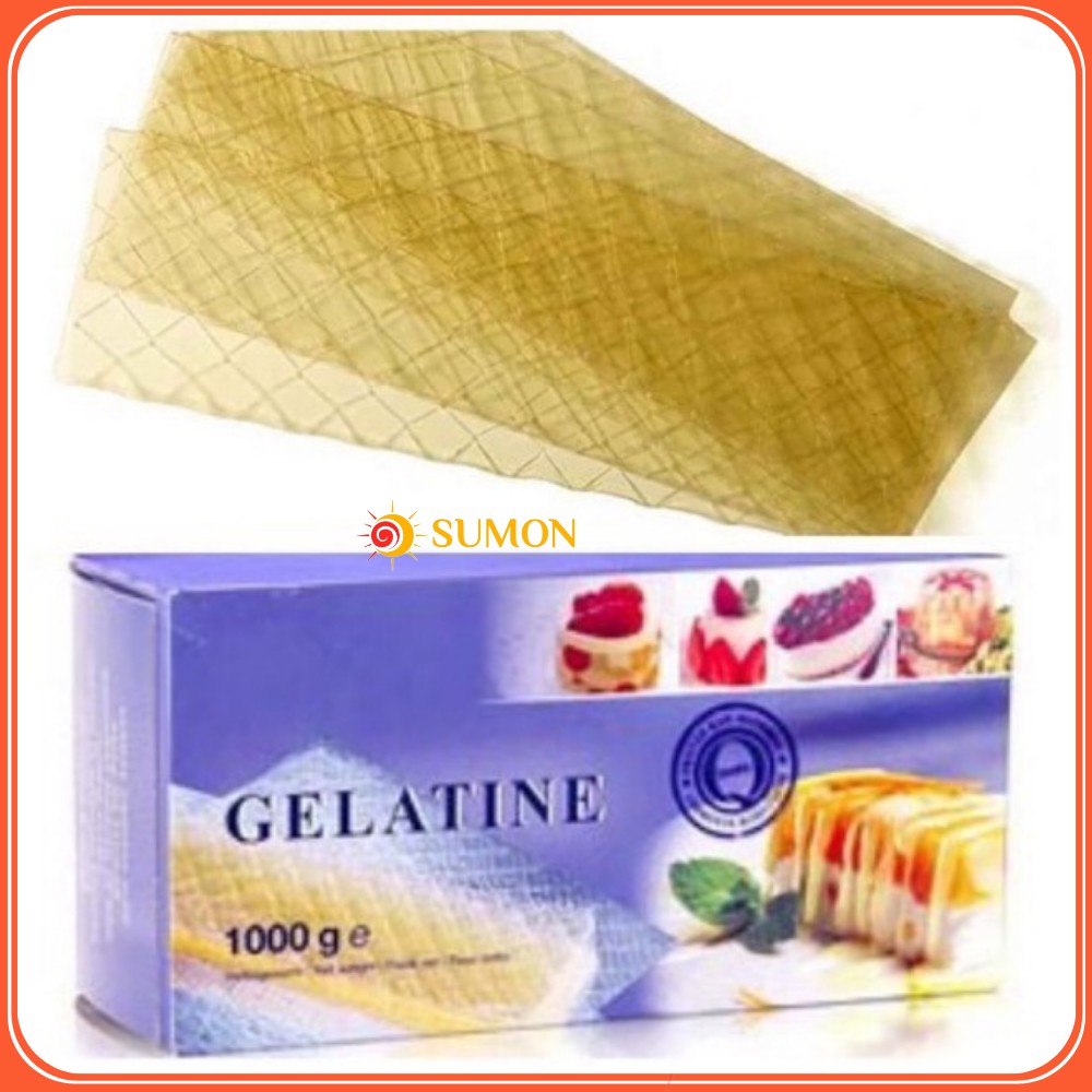 [Mã GROSALE55 giảm 8% đơn 500K] Lá Gelatin Đức SUMON gelatin bột gelatin hữu cơ 5 lá nhập khẩu chính hãng MS38