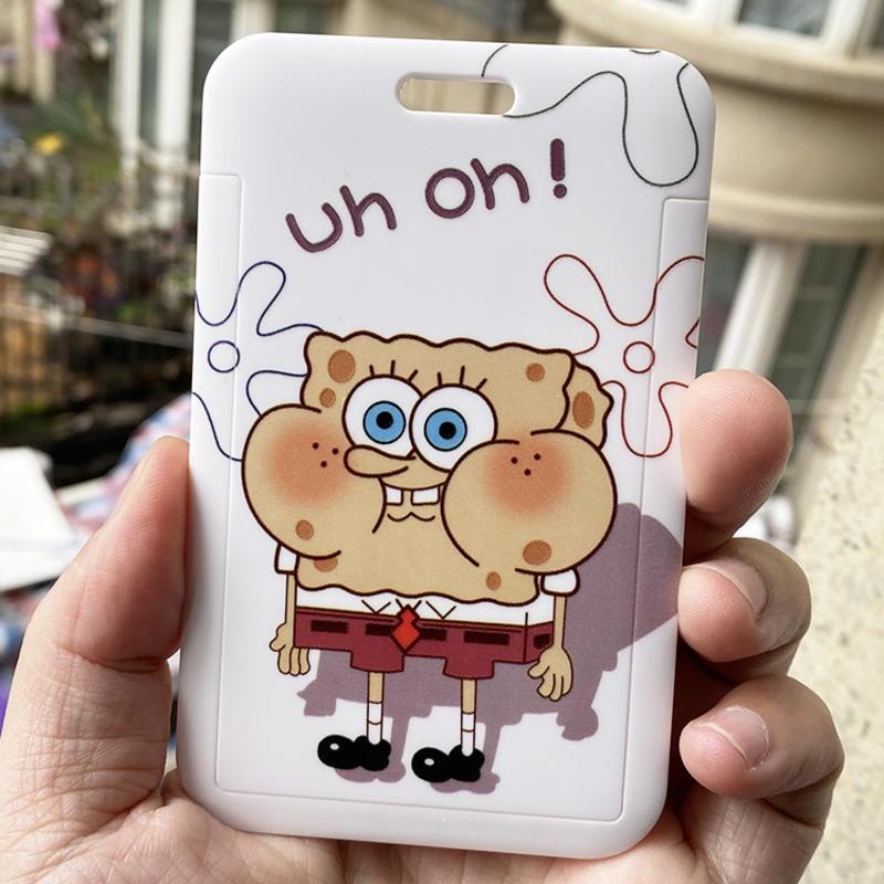 Hộp Đựng Thẻ ID / Thẻ ID Hình Vuông / Ngôi Sao / SpongeBob Có Dây Đeo Dài Dễ Thương
