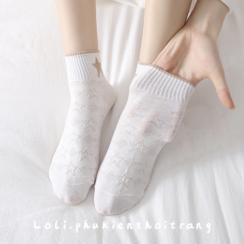 Tất Vớ Nữ Cổ Ngắn Nhiều Mẫu Họa Tiết Dễ Thương